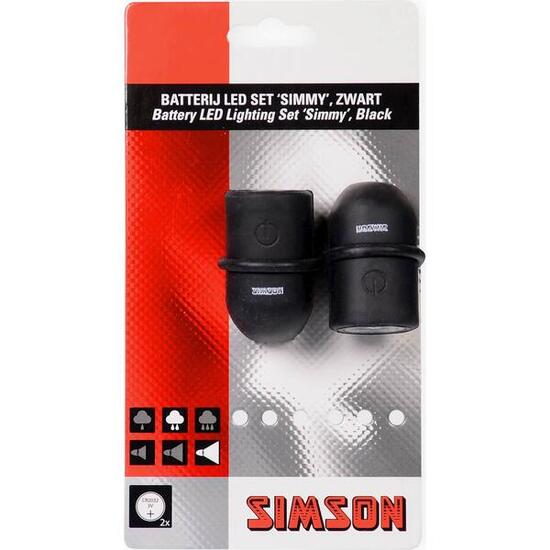 Simson Simmy set luci bici anteriore/posteriore con batterie.