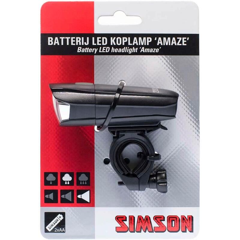 phare Amaze batterie 25 lux cintre de guidon