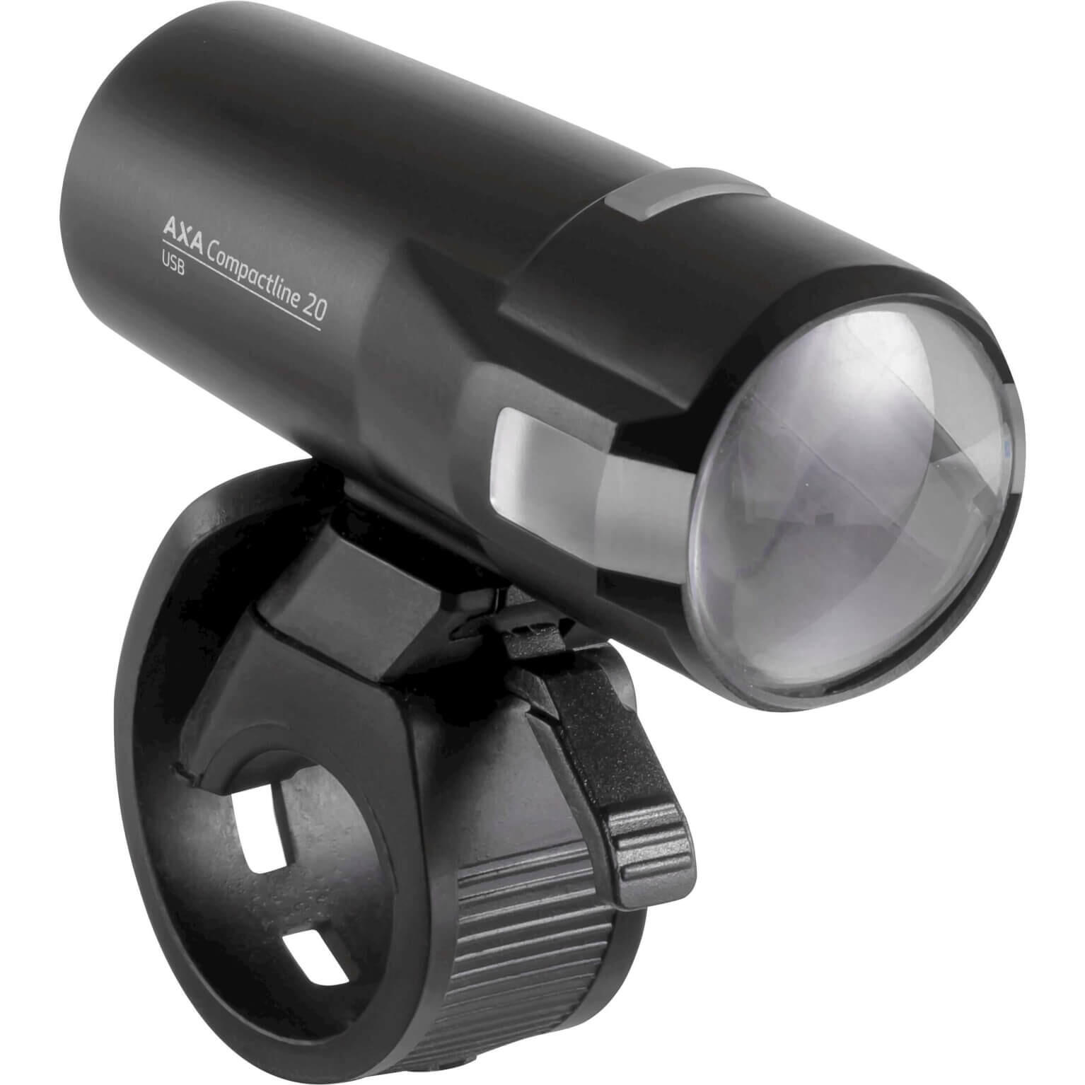 AXA koplamp Compactline usb 20 lux zwart