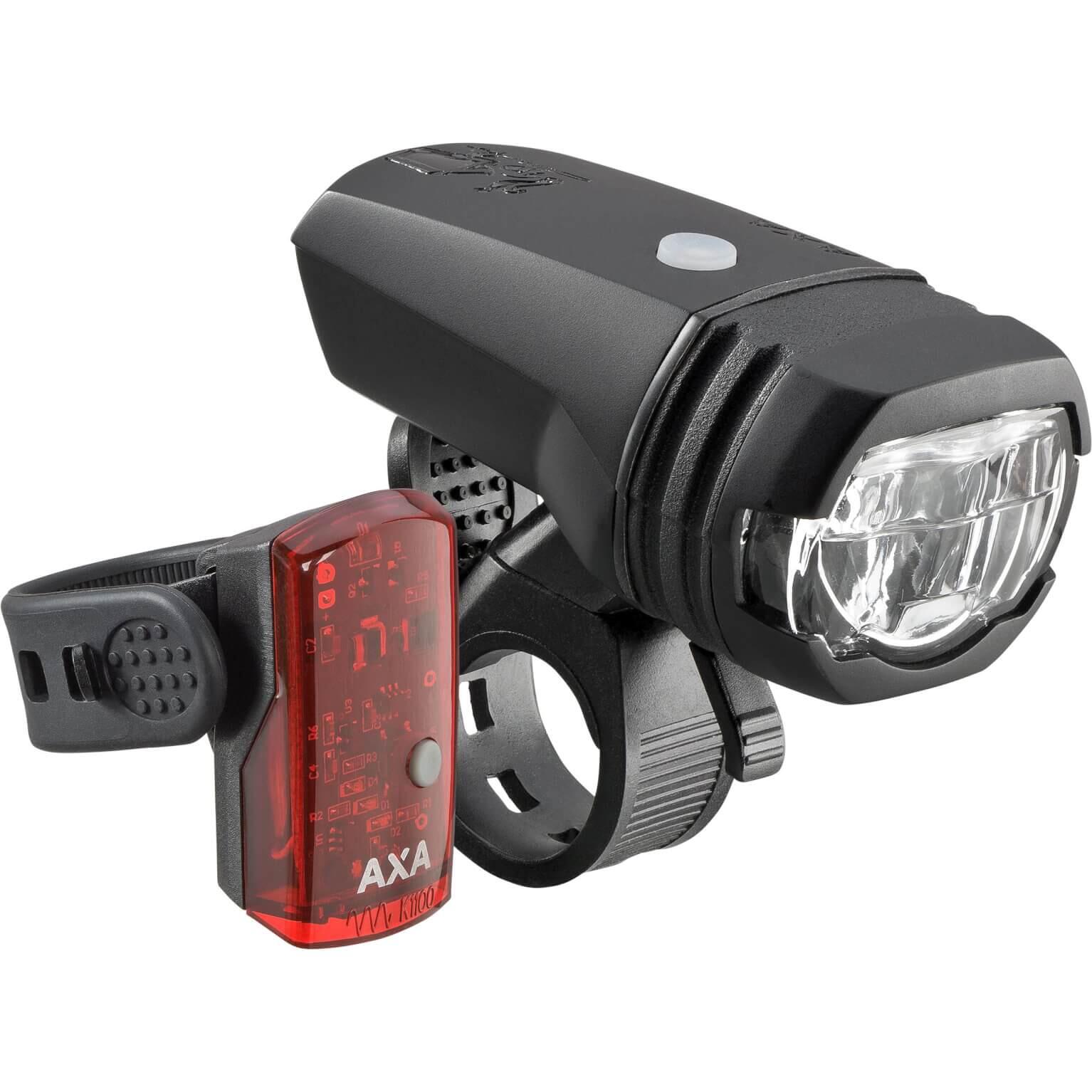O conjunto de luzes de bicicleta levou usb axa greenline 50 lux