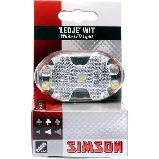 Simson Luce Anteriore a Batteria 5 LED Bianchi.