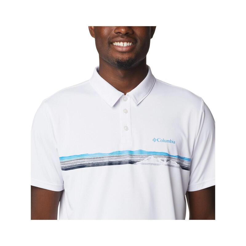 Tricou cu guler Columbia Hike Novelty Polo - alb barbati