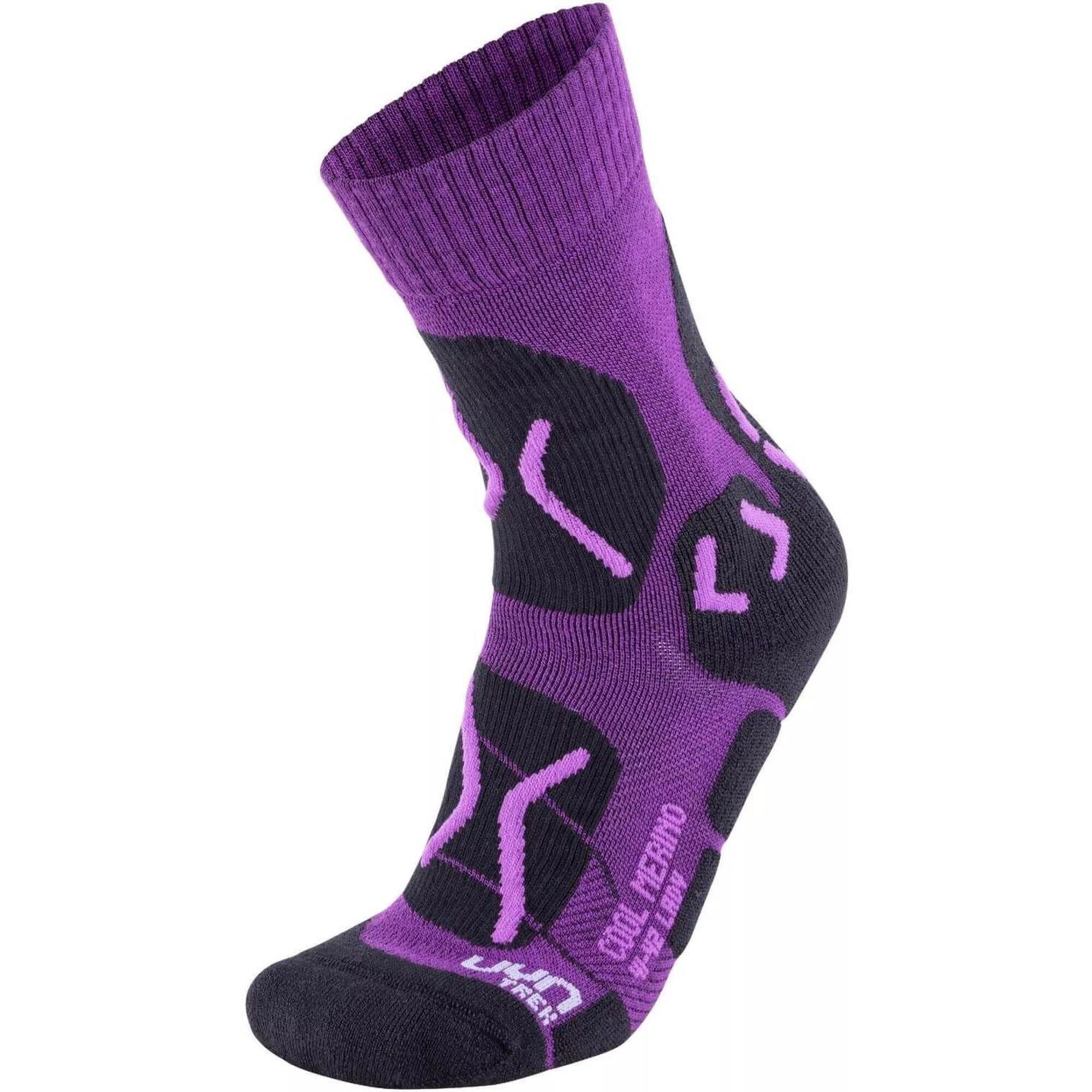 Uyn - Cool Merino Chaussettes De Randonnée Femme - Chaussettes - Noir|violet - 35/38 - Decathlon