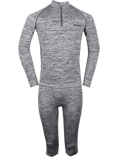 Funktionsshirt SEAMLESS HALFZIP Baselayer Set Herren - grau