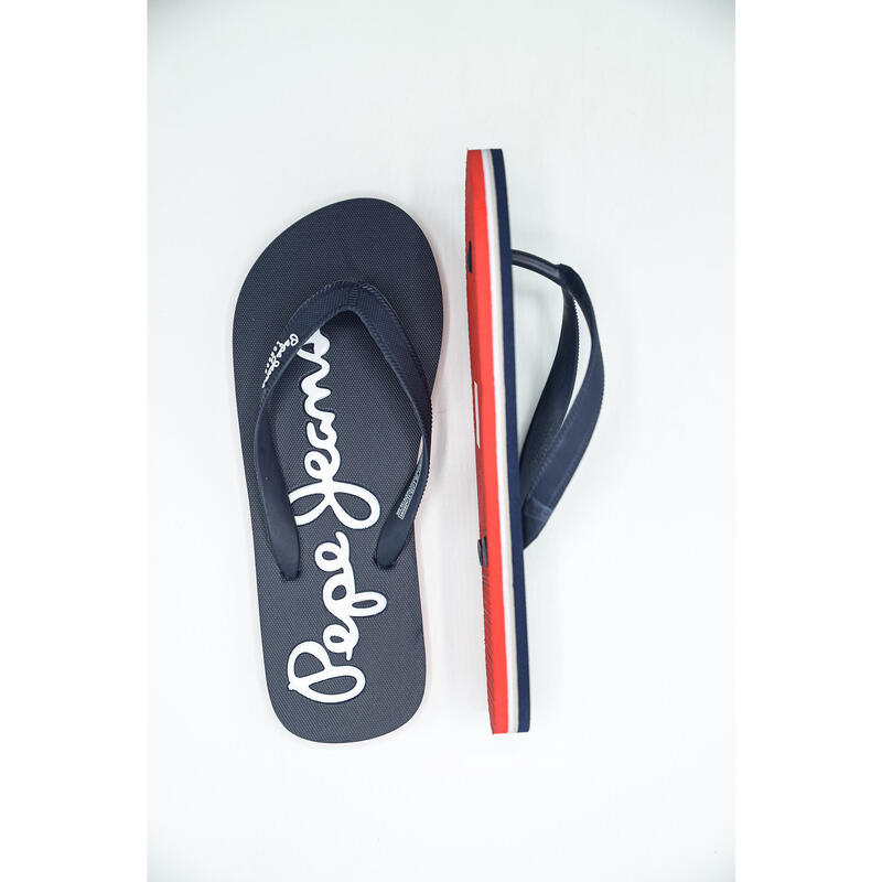 Slapi barbati Pepe Jeans Bay Beach Basic Flip Flops, Albastru