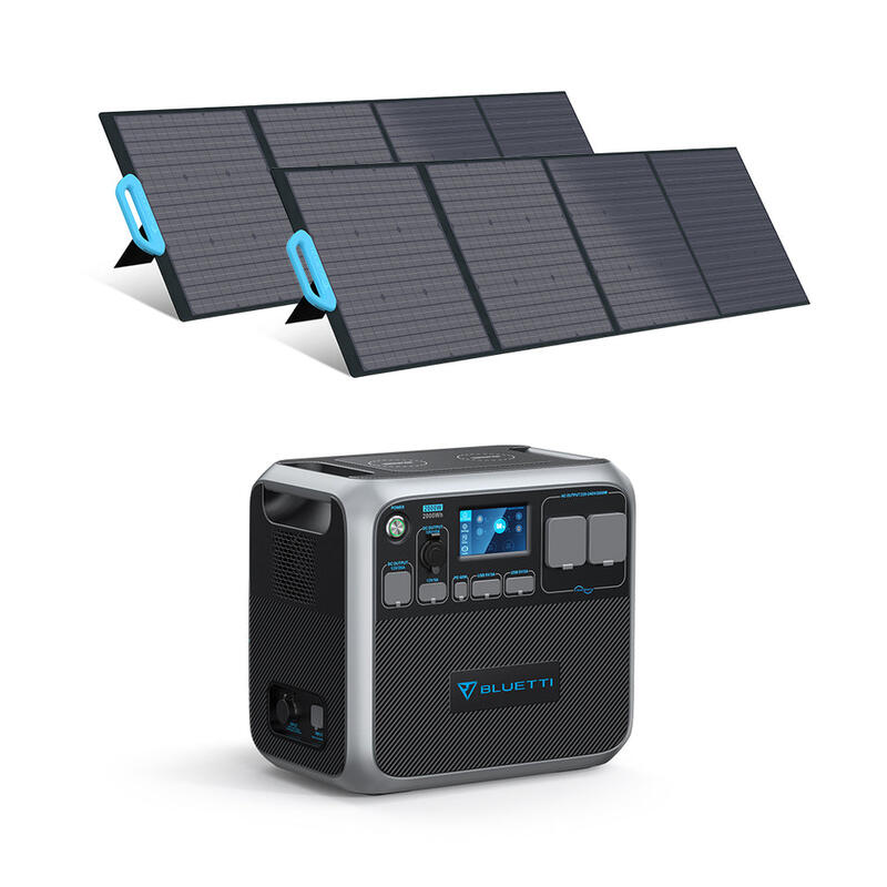 BLUETTI AC200P zonnegenerator met PV200 zonnepaneel 2000 Wh LiFePO4-batteri