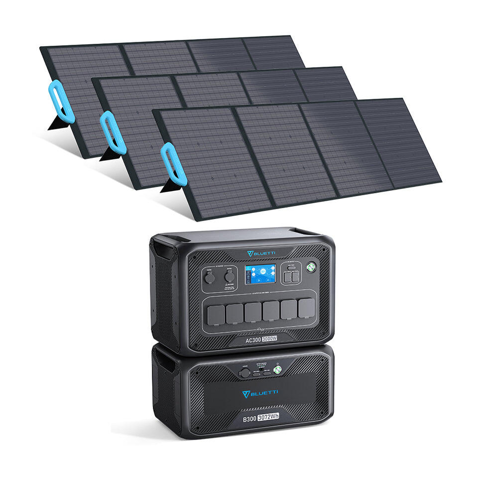 BLUETTI AC300+3*PV200 3072Wh LiFePO4 Power Station for Home Backup, Power Outage 1/5