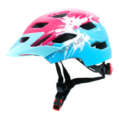 Kask rowerowy dziecięcy MOTUS czerwono-niebieski S/M (48-58 cm)