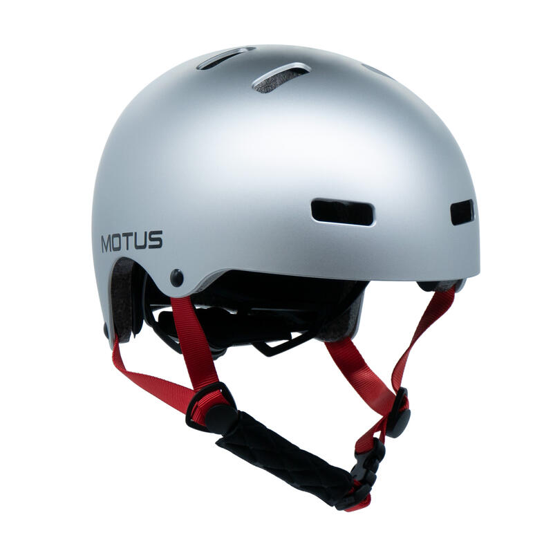 Cască de bicicletă pentru copii MOTUS argintie M 48-56 cm