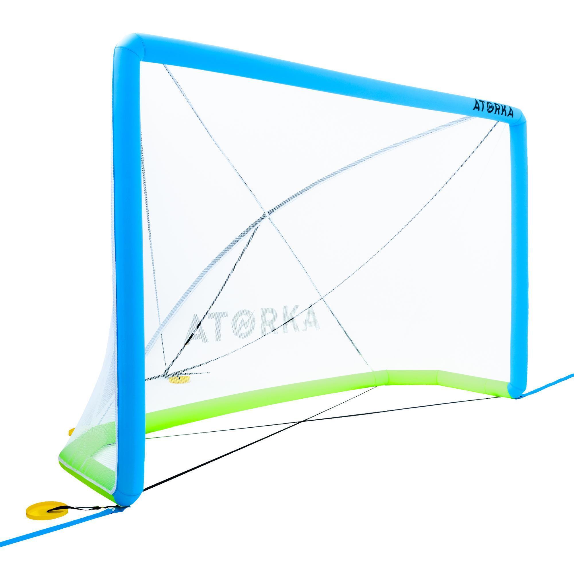Tweedehands Opblaasbaar doel voor beachhandbal HIG500 blauw/geel 4/5