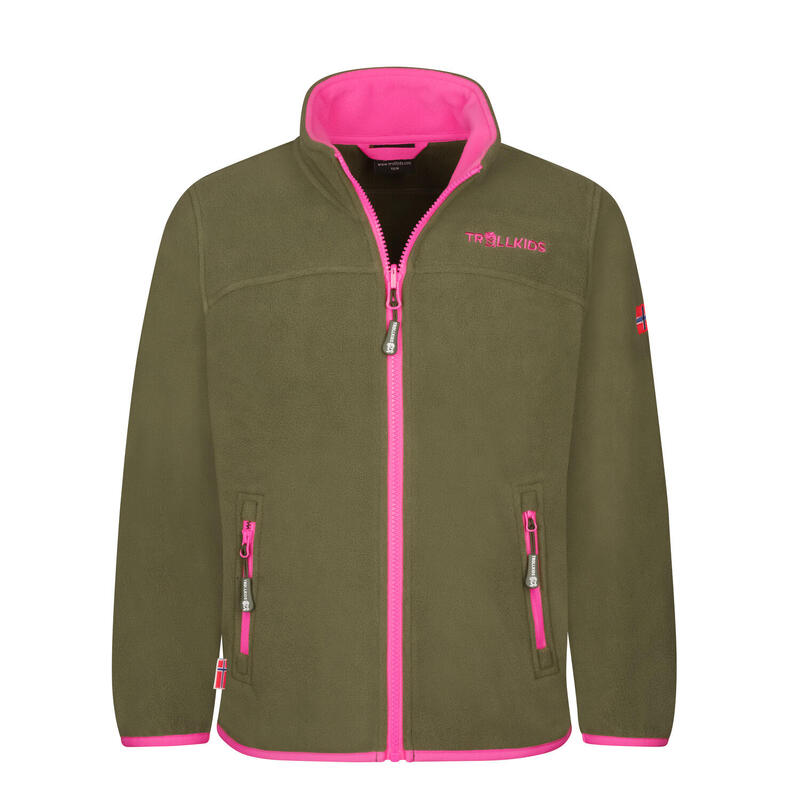 Veste Polaire Enfant Oppdal XT Olive Foncé/Magenta Clair