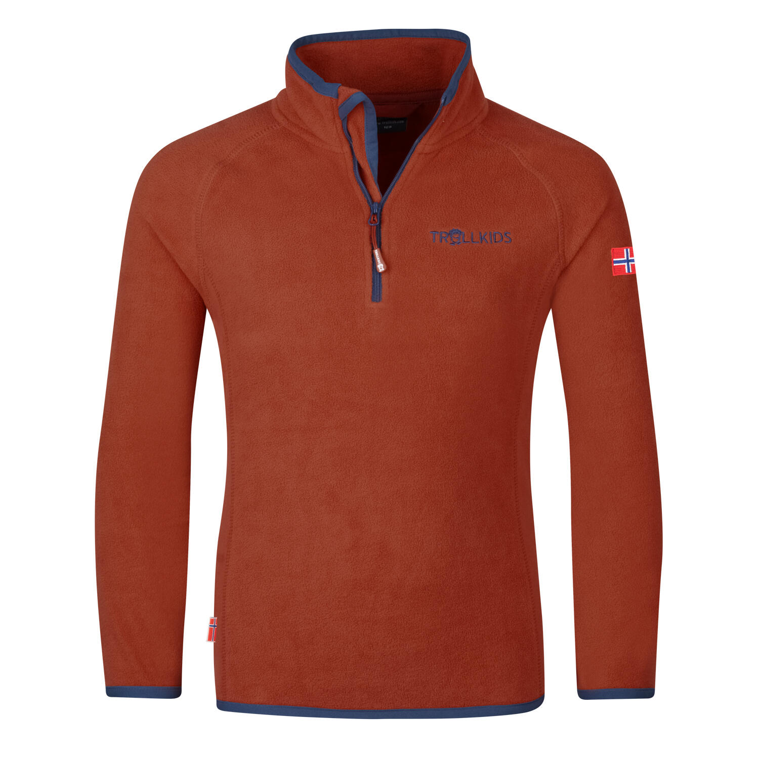 Nordland Rust Red/Mystic Blue children's fleece pullover