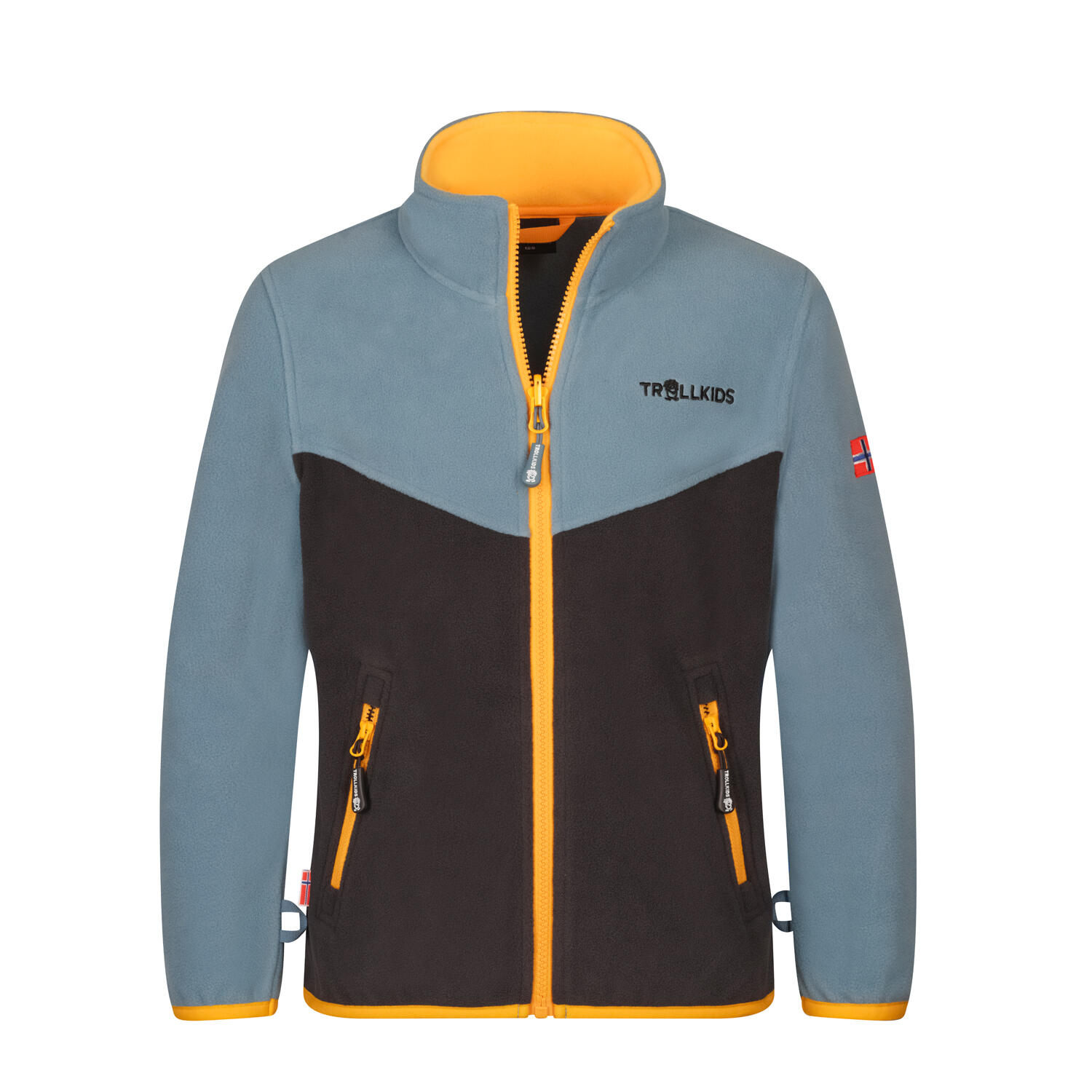 Oppdal XT steel blue/black/mango children's fleece jacket