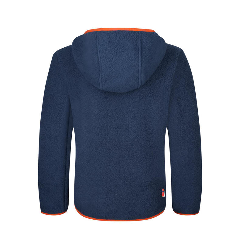 Kinder Fleece Jacke Mandal Mystik Blau/Dunkelorange