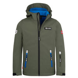 Veste Softshell enfants Oslofjord vert lierre/bleu moyen