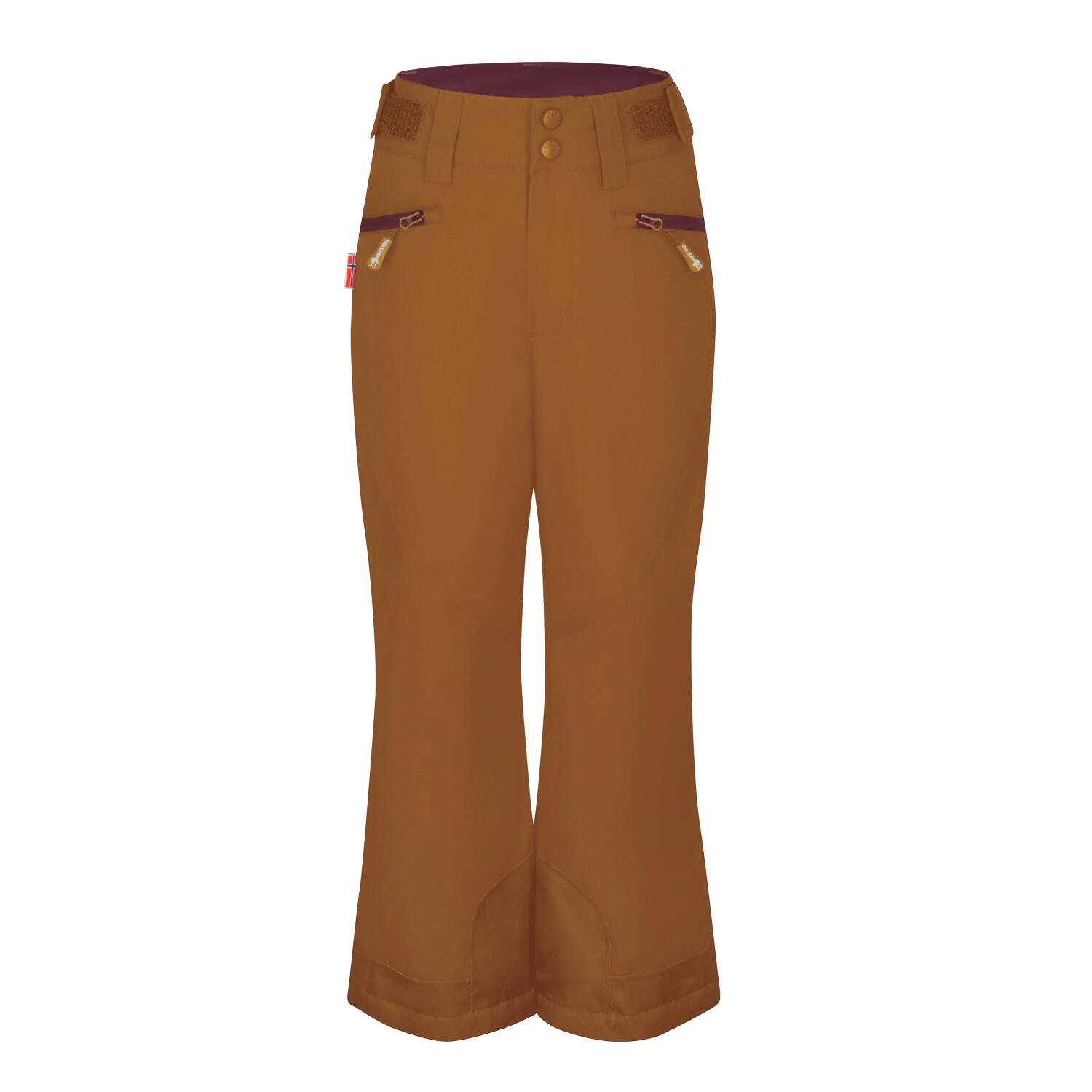 RAULAND waterproof and breathable girls' ski pants caramel brown