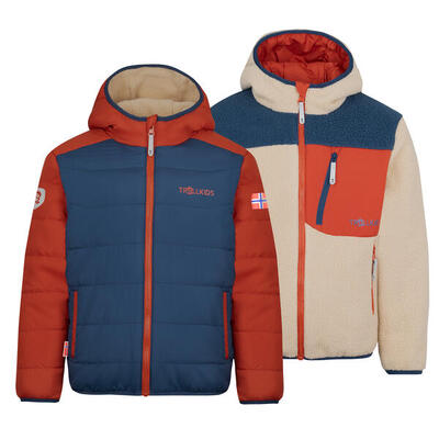 Kinder Doppeljacke Sandvika Helle Beere/Dunkeltürkis/Madeira blau