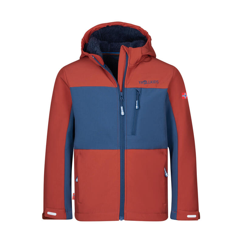 Combinaison enfant imperméable et respirante BERGEN rouge rouille/bleu mystique