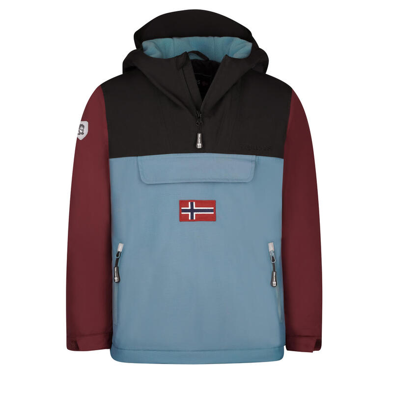 Kinder Parka Mantel KIRKENES Schwarz/Kastanienbraun/Stahlblau