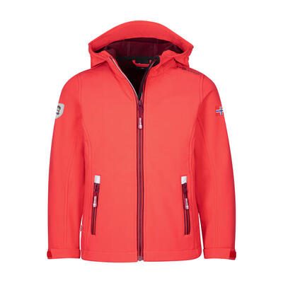Mädchen Softshelljacke Trollfjord Wasserabweisend Mitternachtsblau / Coral