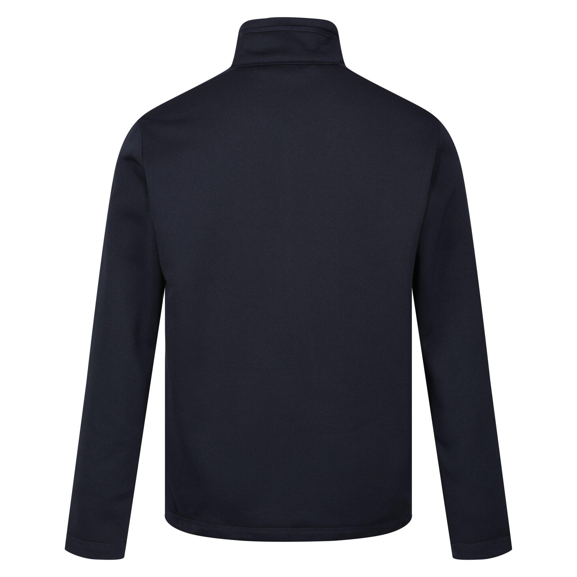 Mens Edley Diagonal Fleece Full Zip Fleece Jacket (Navy) 2/5