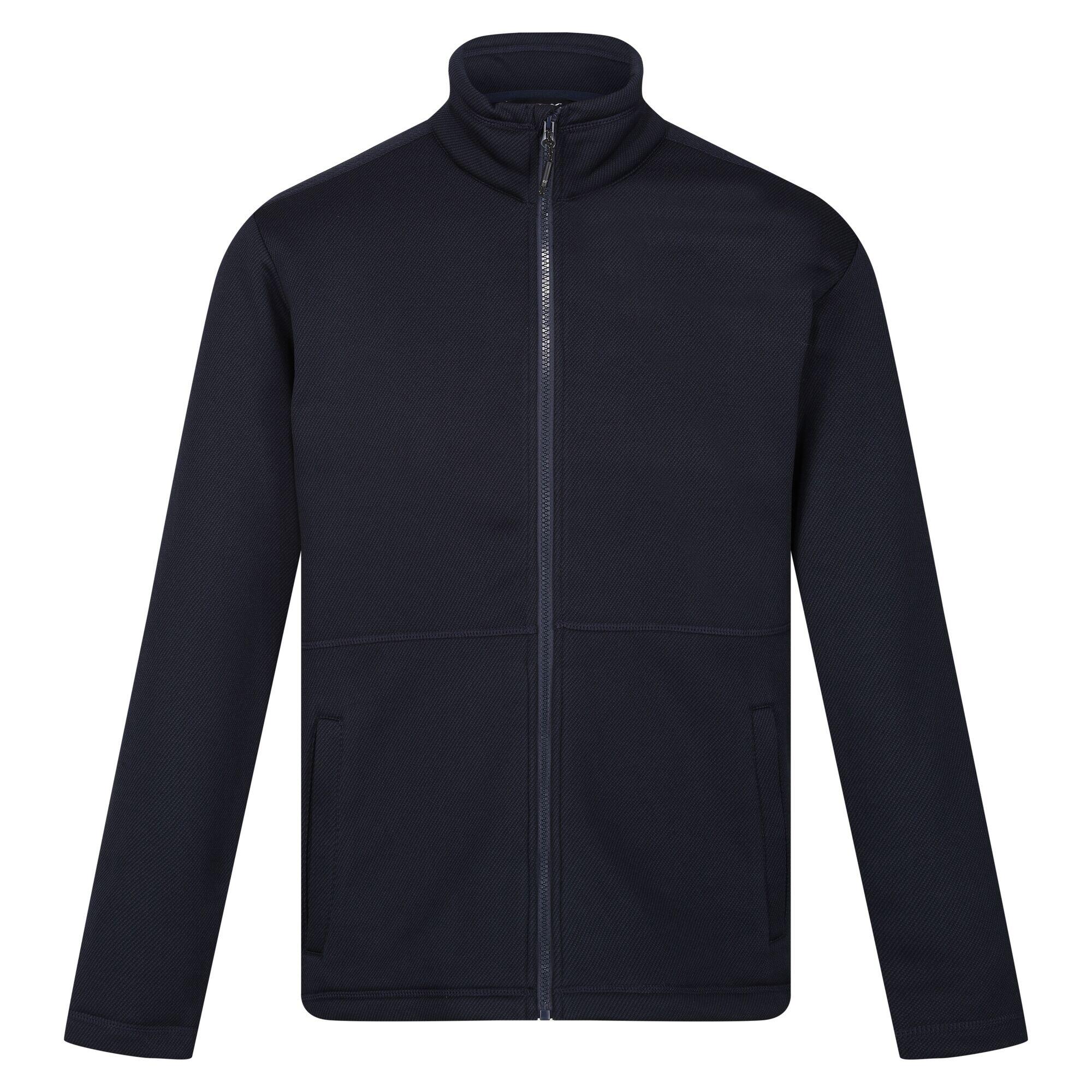 Mens Edley Diagonal Fleece Full Zip Fleece Jacket (Navy) 1/5