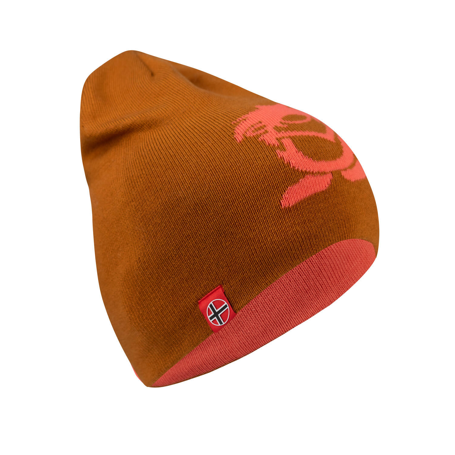 TROLLKIDS Kinder Wollmütze Troll (lang) Karamell-Braun/Lachsrosa