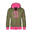 Sweat à capuche enfant Sortland Olive foncé/magenta clair