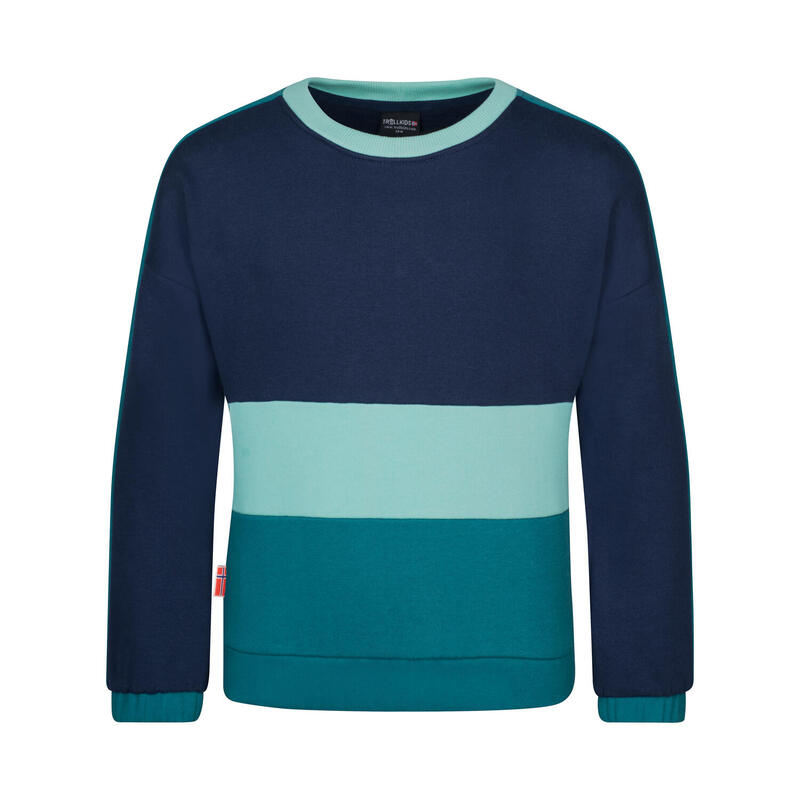 Sweat fille VERDAL marine/bleu canard/bleu d'eau