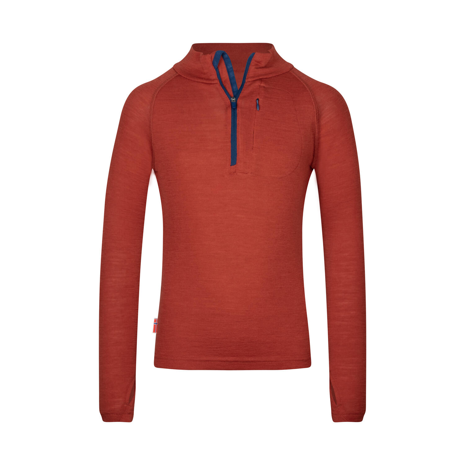 Maglione Lofoten per bambini, rosso ruggine/blu mistico