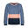 Sweat fille VERDAL bleu lotus/marine/rose dahlia