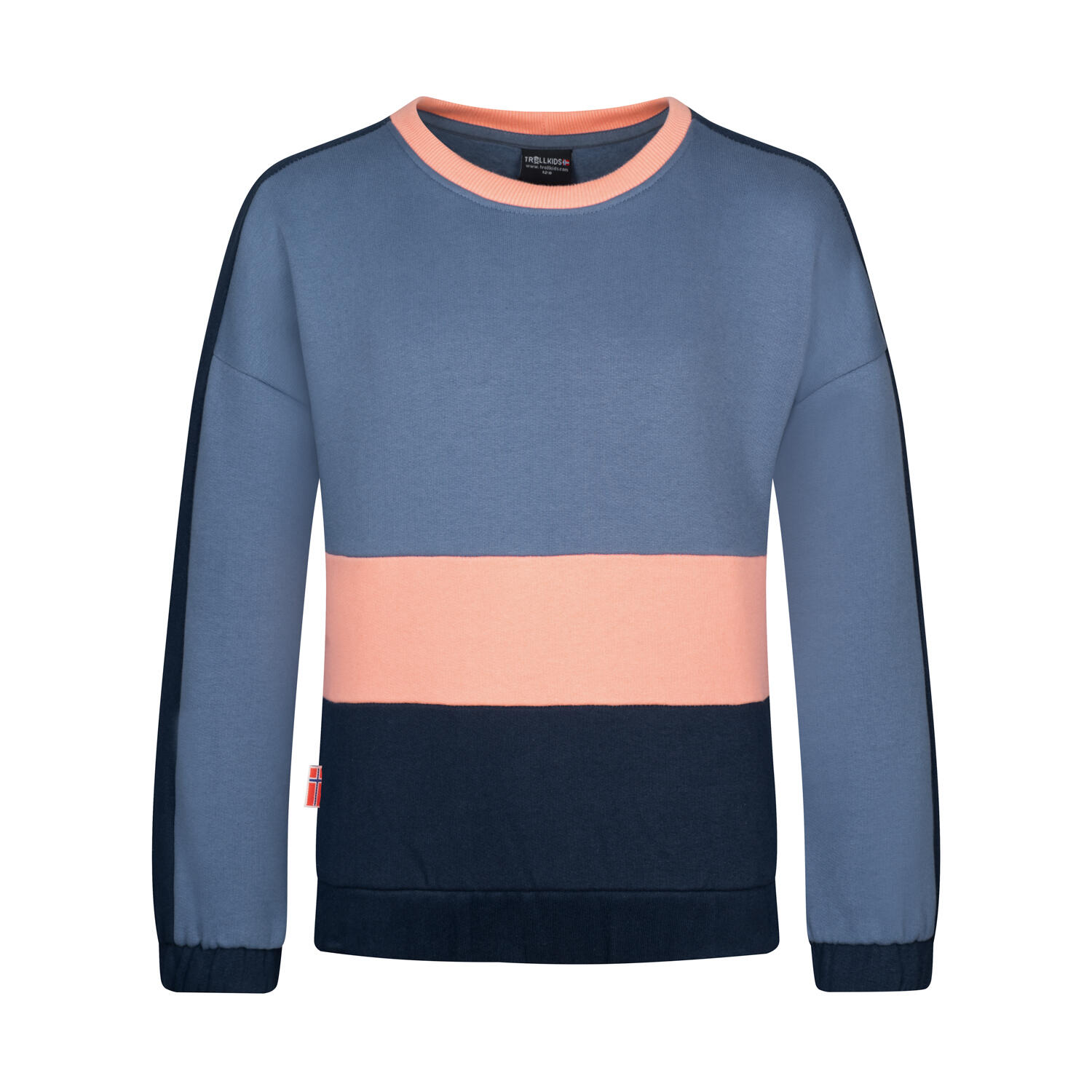 Girl's sweatshirt VERDAL lotus blue/navy blue/dahlia pink