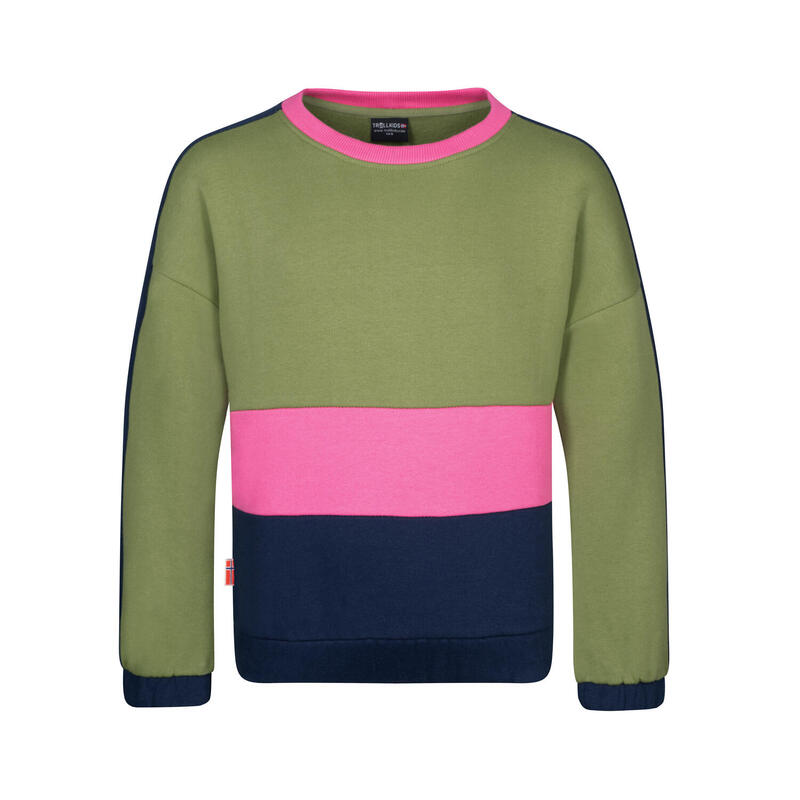 Sweat fille VERDAL Olive Foncé/Magenta Clair/Marine