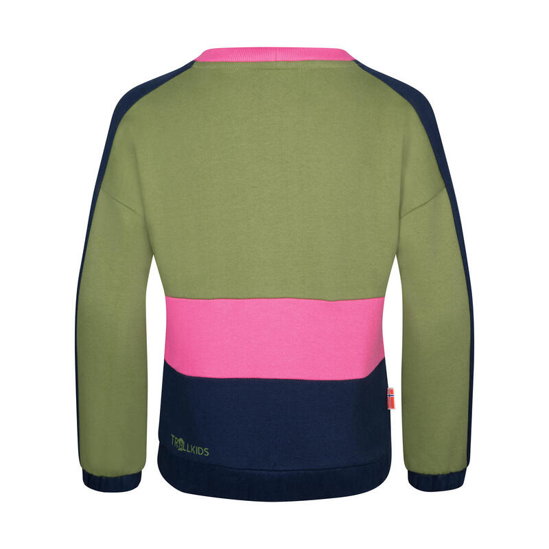 Sweat fille VERDAL Olive Foncé/Magenta Clair/Marine