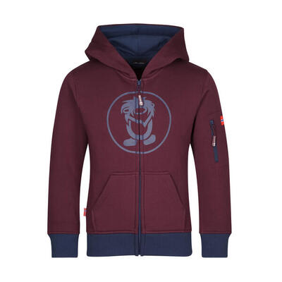 Hoodie Pullover mit Kapuze Sortland Kirschrot/Koralle
