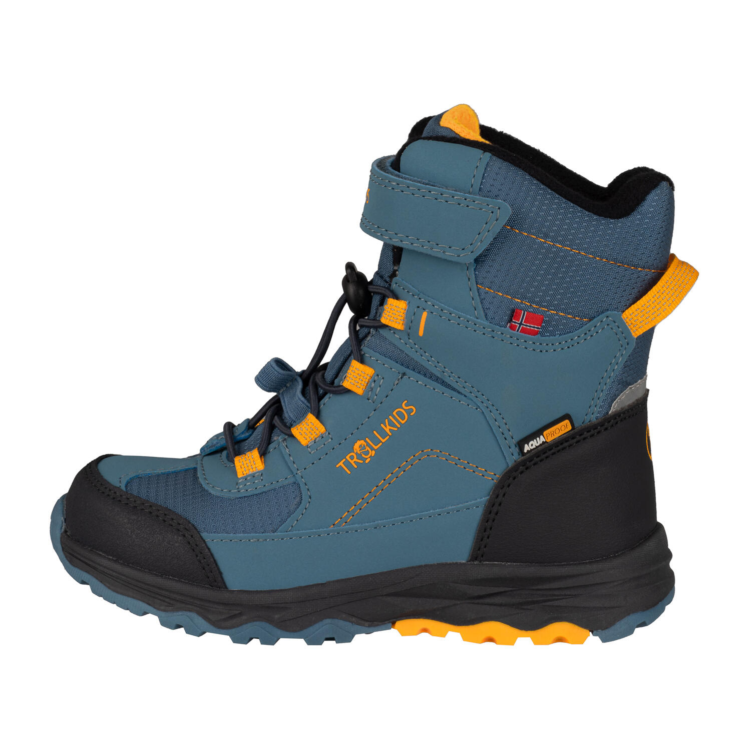 TROLLKIDS Kinder Winter-Stiefel HAFJELL Stahlblau/Mango/Schwarz