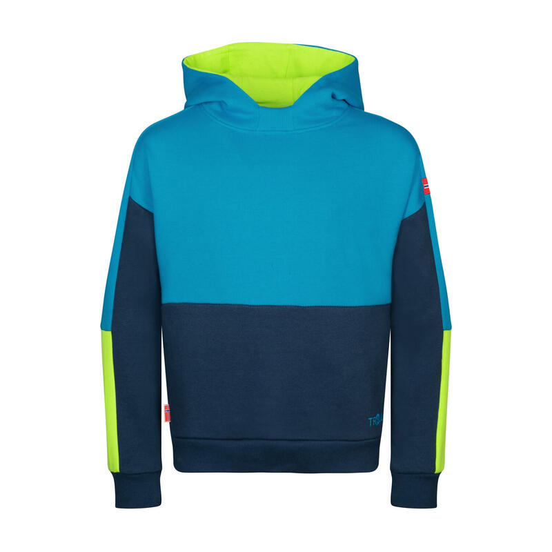 Sweat à capuche enfant RONDANE bleu minuit/bleu vif/vert lime clair