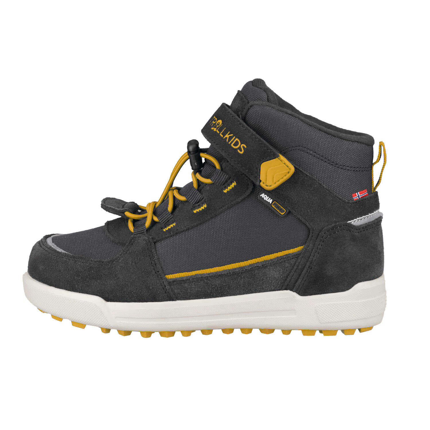 Trollkids - Chaussures Pour Enfants Gryllefjord Anthracite/jaune Doré - Chaussures De Sport - Gris|jaune|marron|orange - 38 - Decathlon