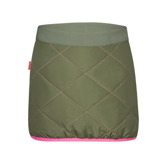 Filles mini-jupe Rondane Olive foncé/magenta clair