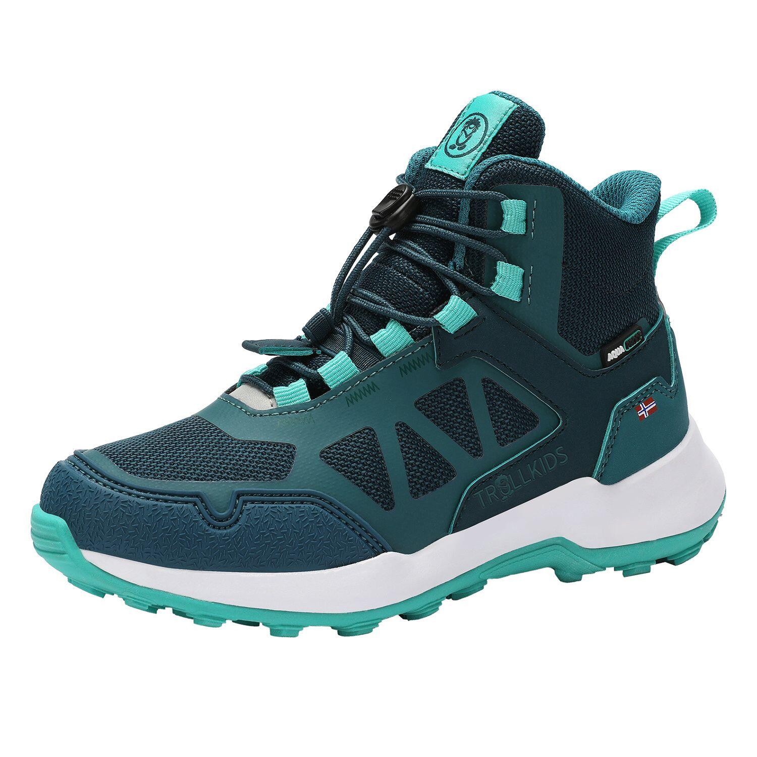 TROLLKIDS Kinder Trekking Schuhe OPPLAND HIKER Teal-Blau