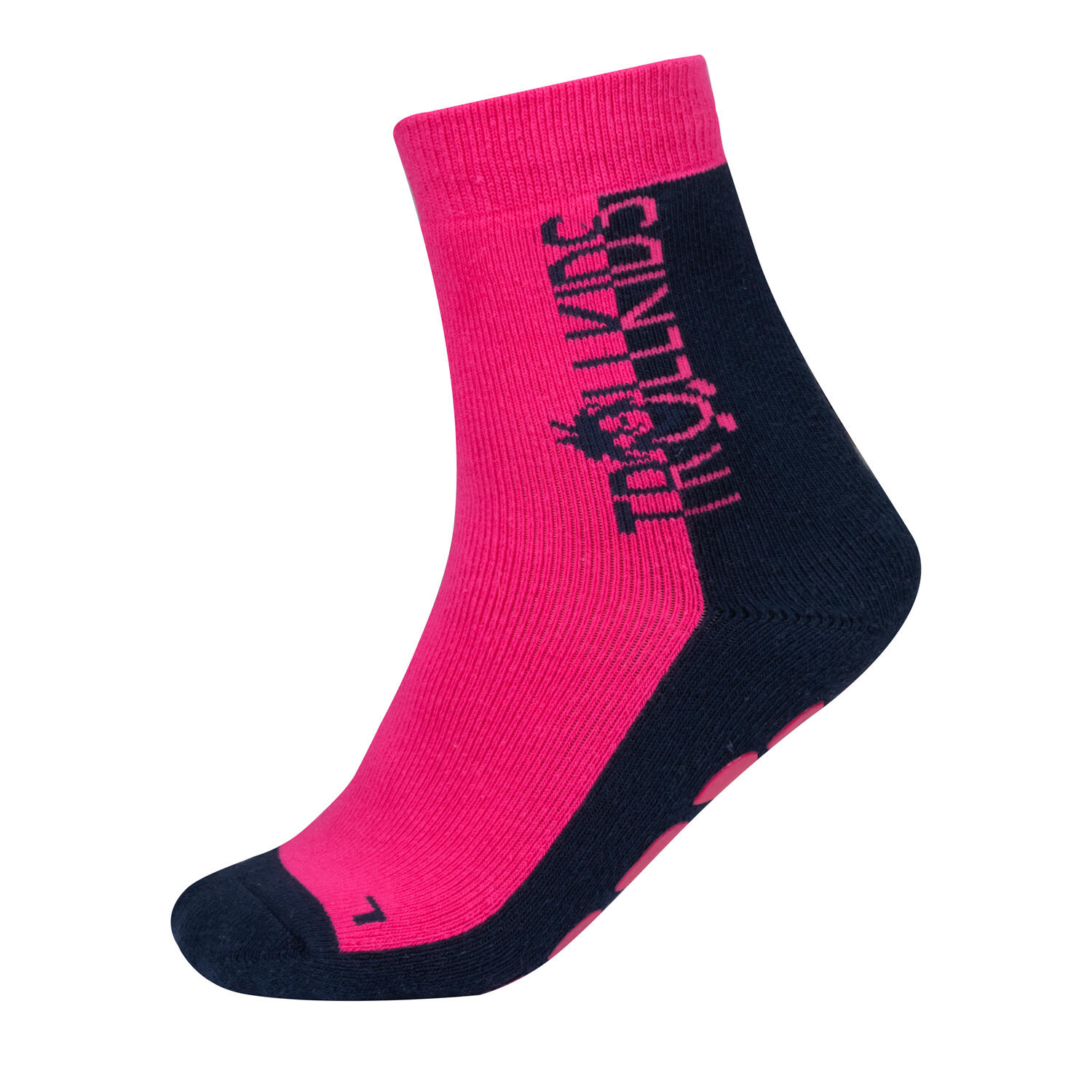 Kinder Antirutsch-Socken ANTI SLIP SOCKS Marine/Magenta 3/4
