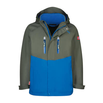 Kinder 3in1 Jacke Bryggen Waldgrün/Marineblau
