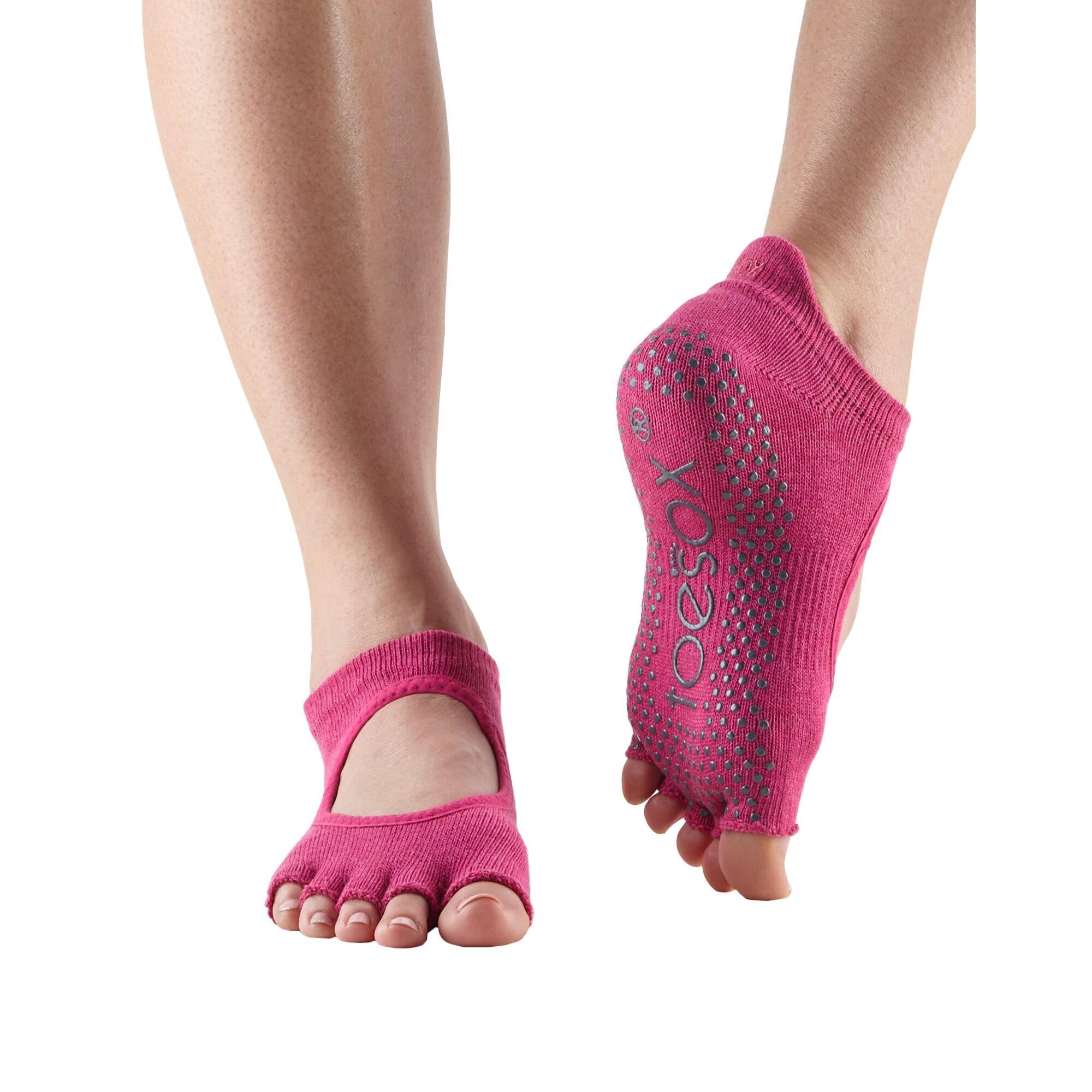 FITNESS-MAD Womens/Ladies Bellarina Gripped Half Toe Socks (Raspberry)