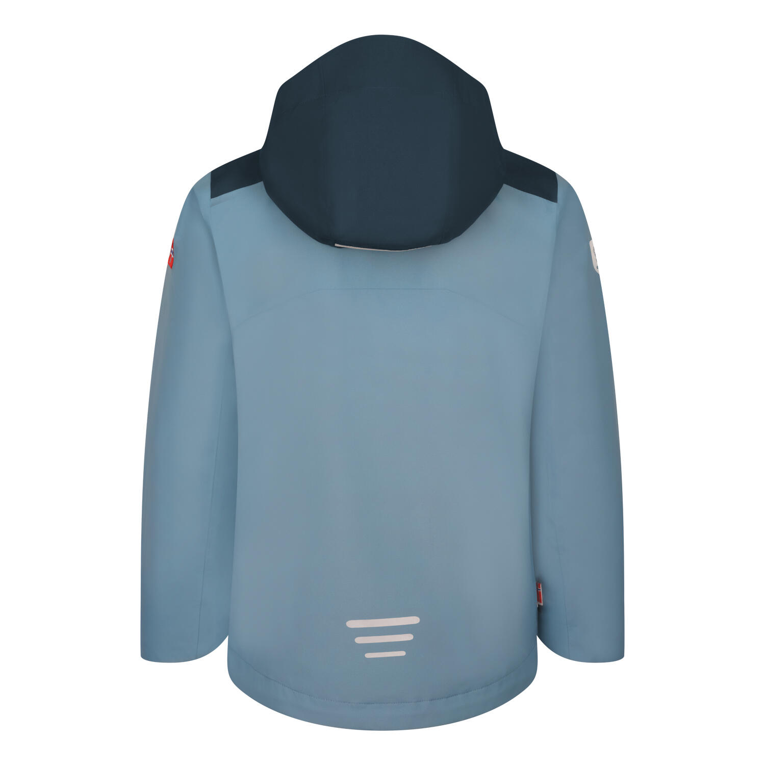 Kinder Regenjacke Bergen Stahlblau/Schwarz/Mango 2/3