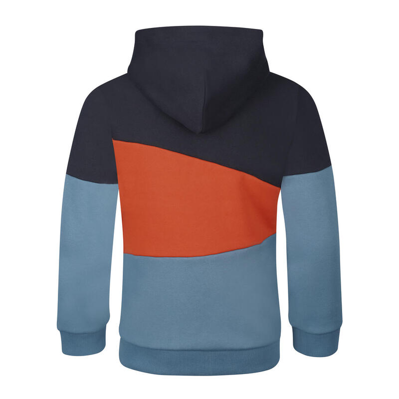 Kinder Kapuzenpullover Alesund Schwarz/Dunkelorange/Stahlblau