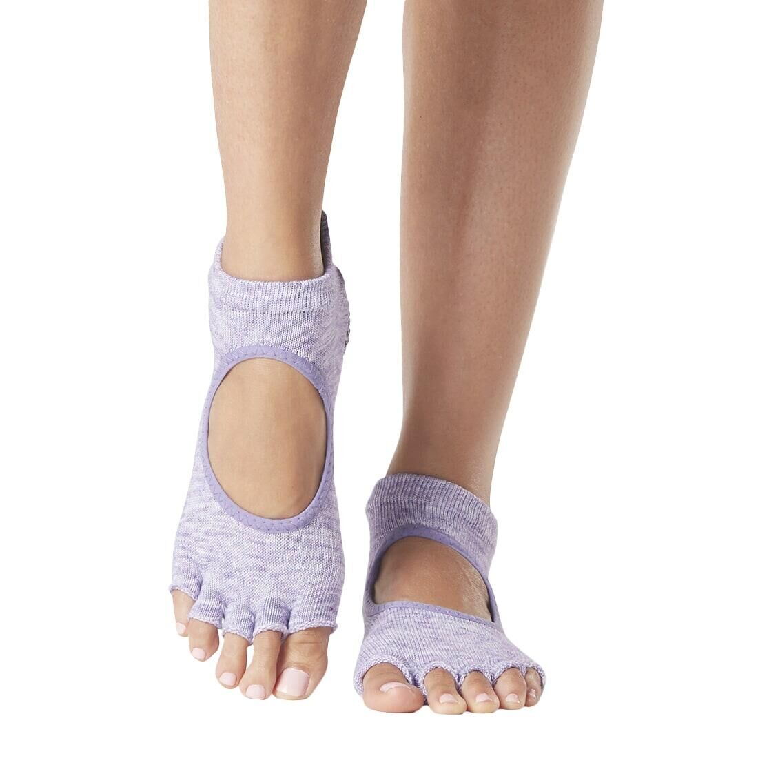 FITNESS-MAD Womens/Ladies Bellarina Gripped Half Toe Socks (Purple)