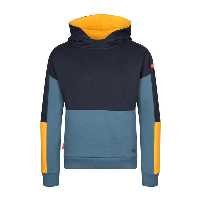 Kinder Hoodie RONDANE Schwarz/Stahlblau/Mango