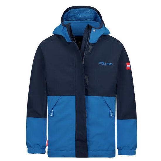 Kinder 3-in-1-Funktionsjacke Kjerak Helle Beere/Dunkeltürkis/Madeira blau