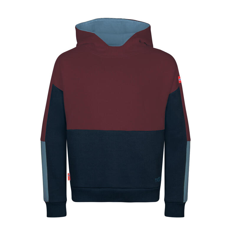 Sweat à capuche enfant RONDANE marron/bleu acier/bleu mystique