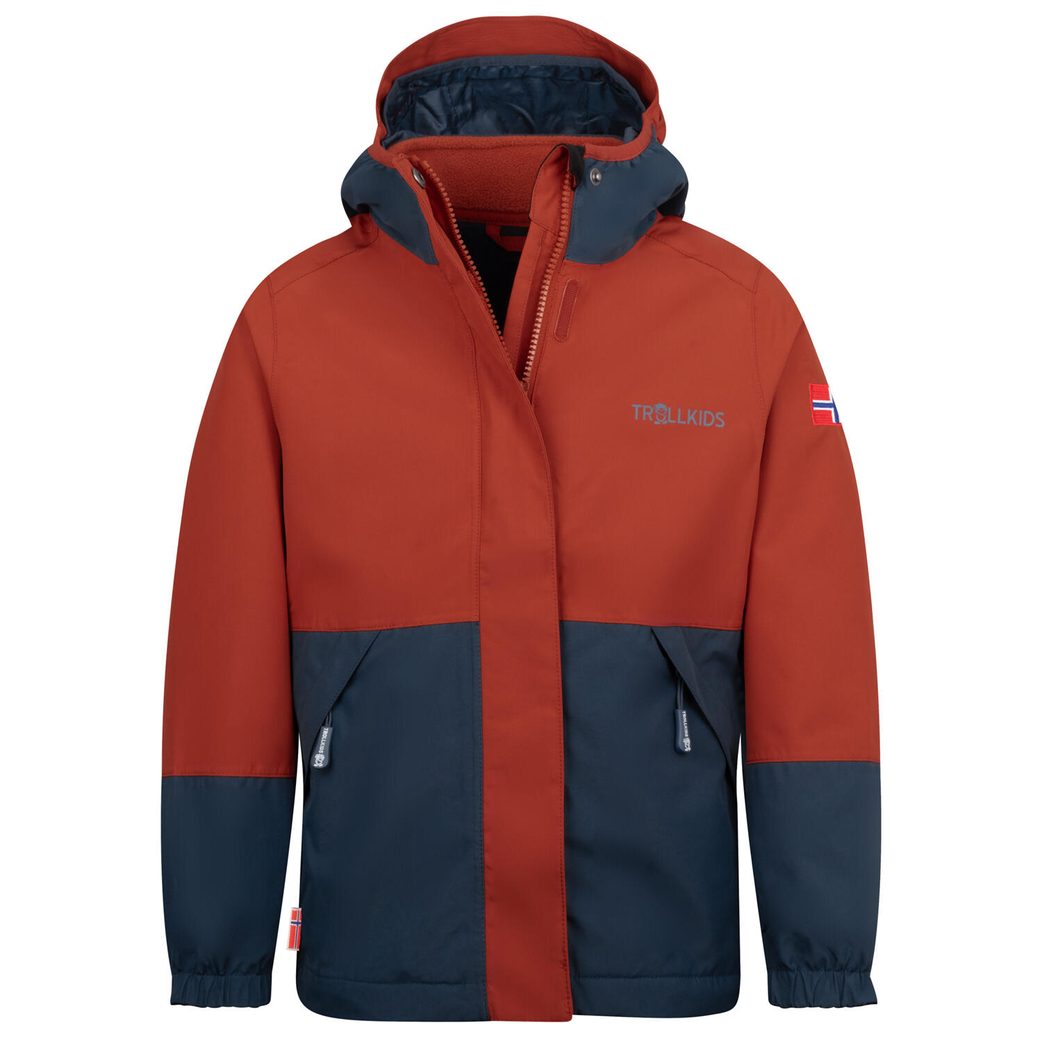 TROLLKIDS Kinder 3in1 Jacke KJERAK Rostrot/Mystik Blau